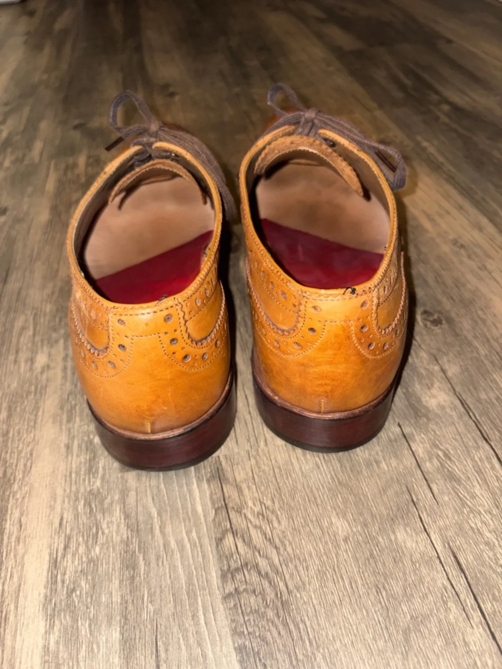 Grenson Brown Wing Tip Brougue Lace-Up Oxfords  Men's - 10